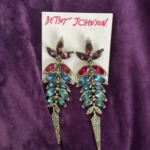 Betsy Johnson jewel-tone chandelier earrings